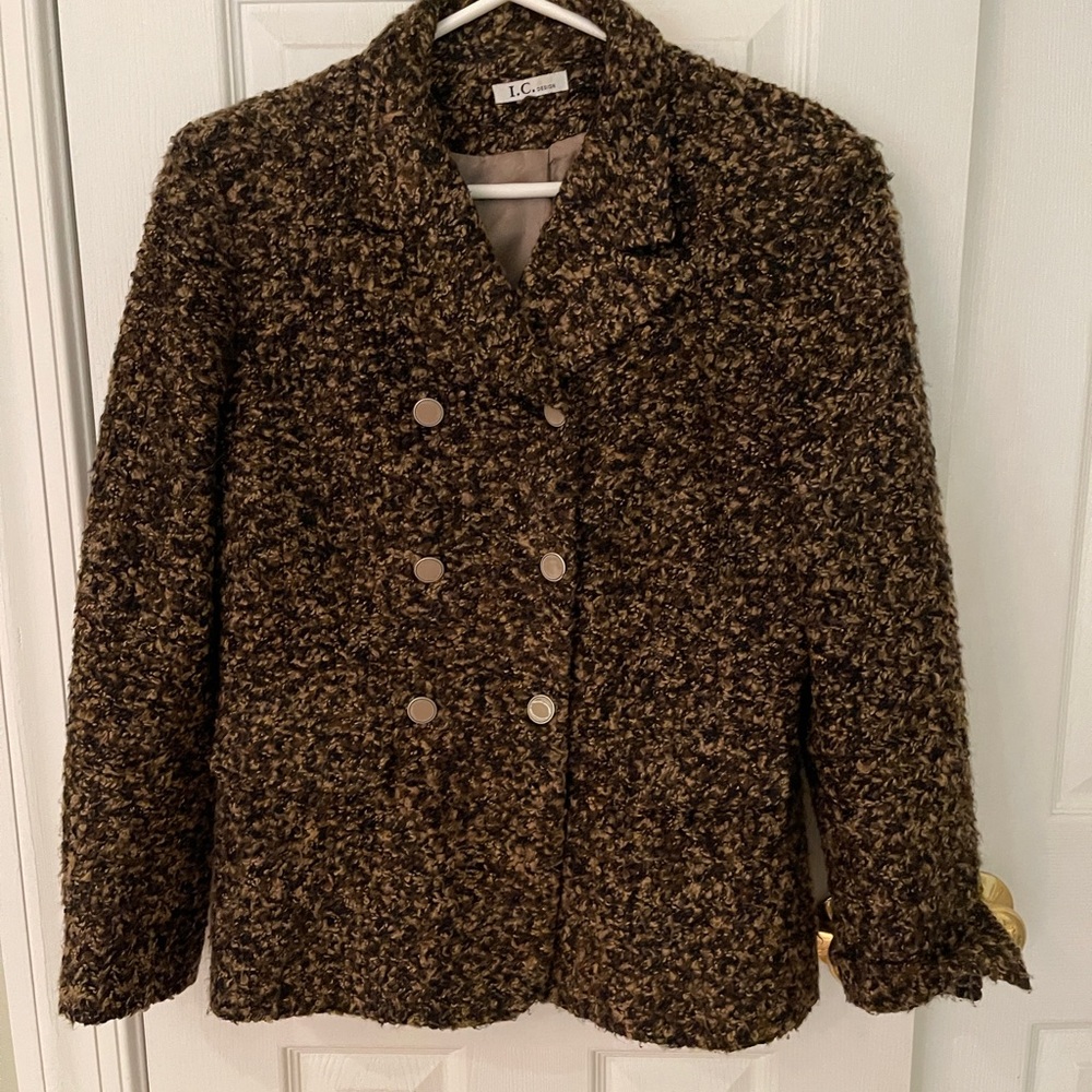 IC Design Brown/Black Double Breasted Jacket